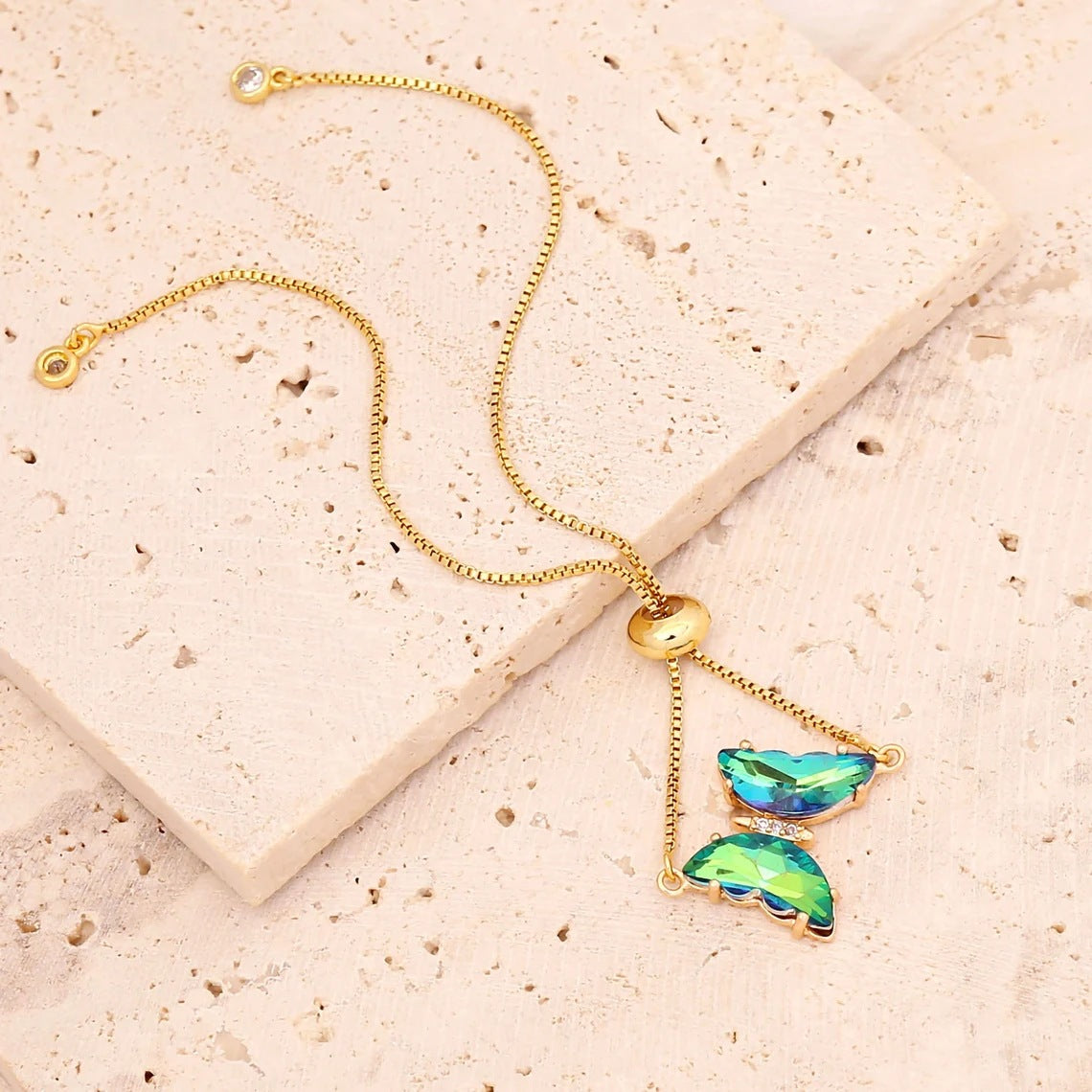 Wholesale Colorful Zircon Butterfly Bracelet Simple Fashion Light Luxury Temperament Bracelet